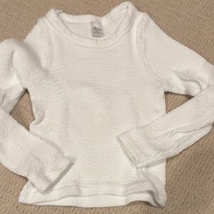 White Stretchy Long Sleeve Top